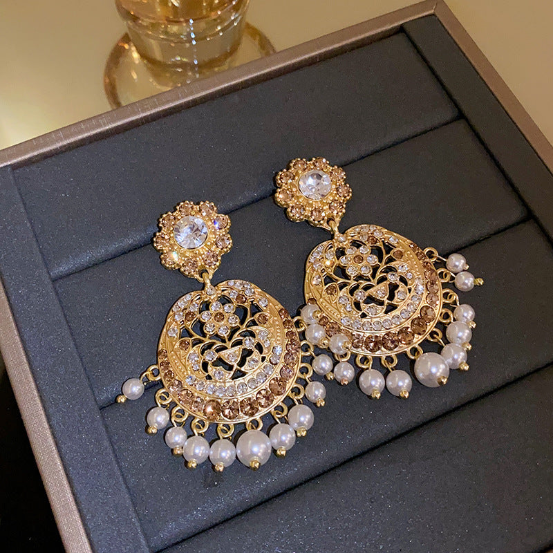 1213# Vintage Retro Statement Earrings, vintage earrings, statement jewelry, retro earrings, fashion accessories, gift for women.