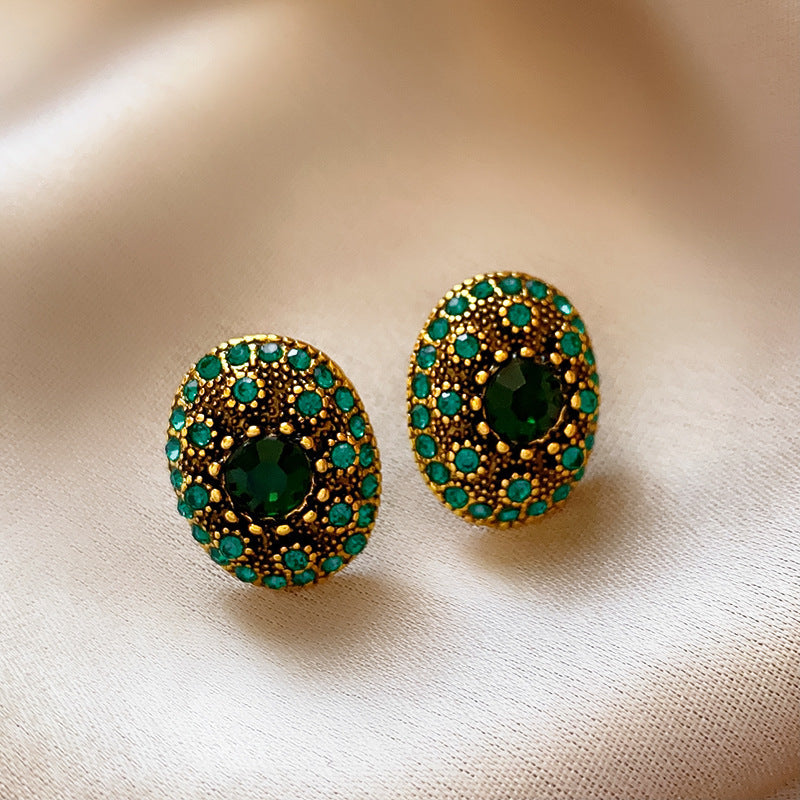1213# Vintage Retro Statement Earrings, vintage earrings, statement jewelry, retro earrings, fashion accessories, gift for women.