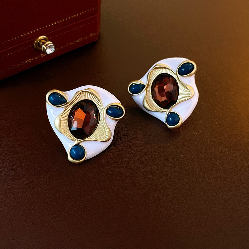 1213# Vintage Retro Statement Earrings, vintage earrings, statement jewelry, retro earrings, fashion accessories, gift for women.