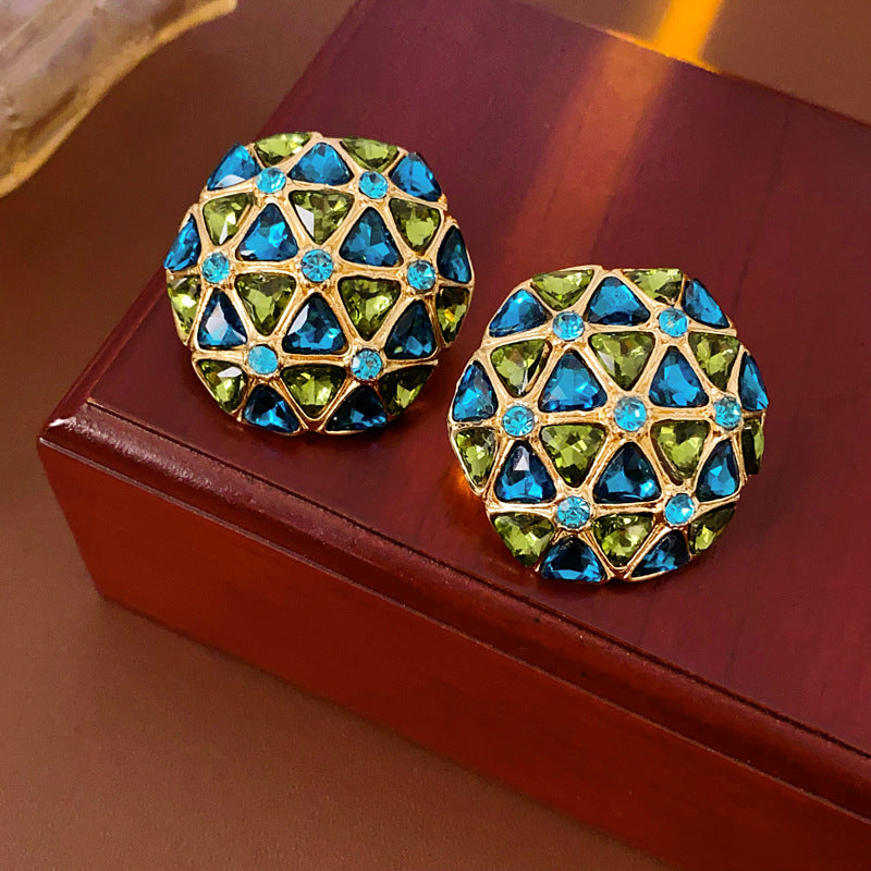 1213# Vintage Retro Statement Earrings, vintage earrings, statement jewelry, retro earrings, fashion accessories, gift for women.