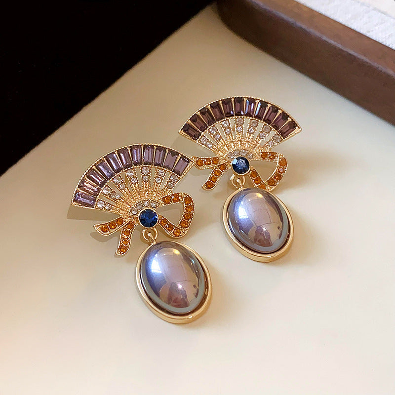 1213# Vintage Retro Statement Earrings, vintage earrings, statement jewelry, retro earrings, fashion accessories, gift for women.