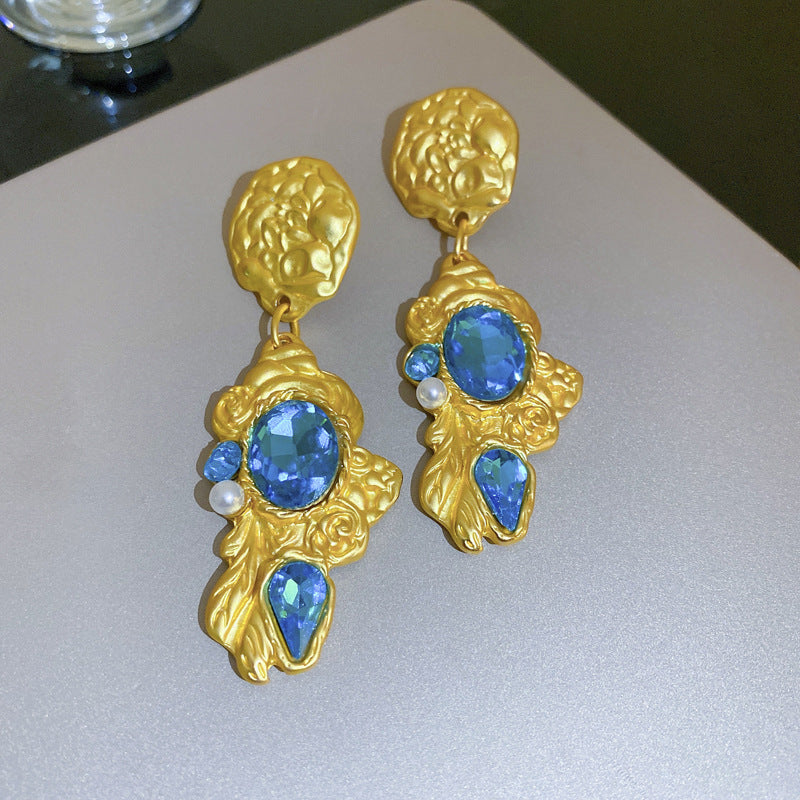 1213# Vintage Retro Statement Earrings, vintage earrings, statement jewelry, retro earrings, fashion accessories, gift for women.