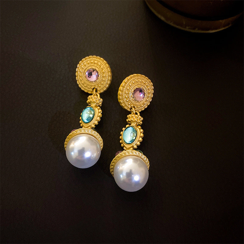 1213# Vintage Retro Statement Earrings, vintage earrings, statement jewelry, retro earrings, fashion accessories, gift for women.