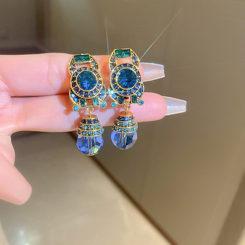 1213# Vintage Retro Statement Earrings, vintage earrings, statement jewelry, retro earrings, fashion accessories, gift for women.