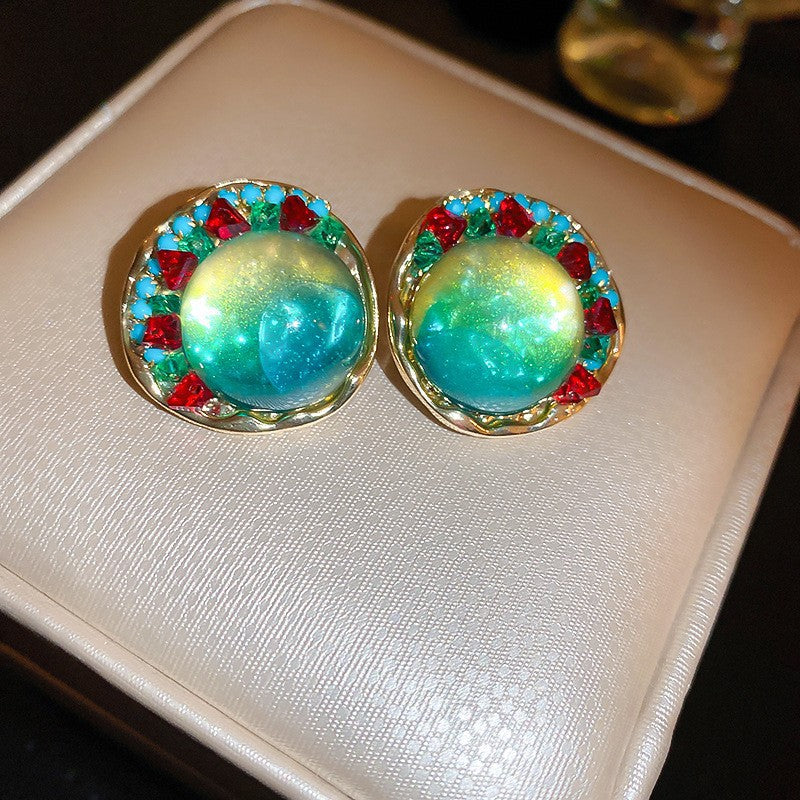 1213# Vintage Retro Statement Earrings, vintage earrings, statement jewelry, retro earrings, fashion accessories, gift for women.