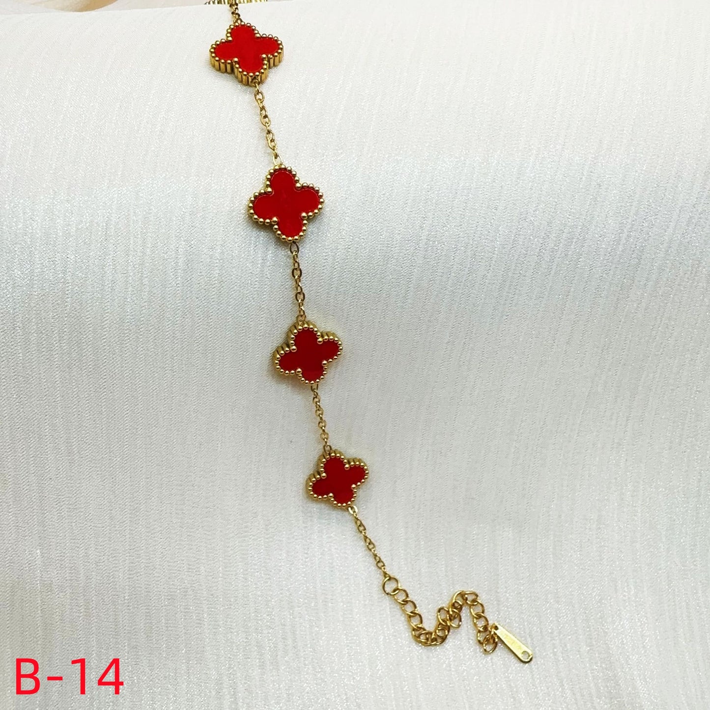 905# Stainless Steel Clover Bracelet【Five Clovers, B-09 to B-19】