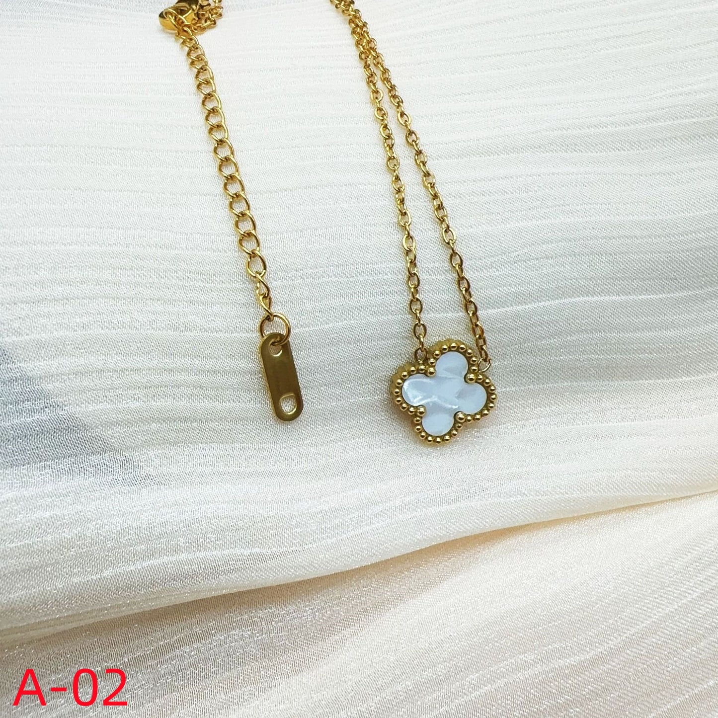 901# Stainless Steel Clover Necklace【One Clover, A-01 to A-08】