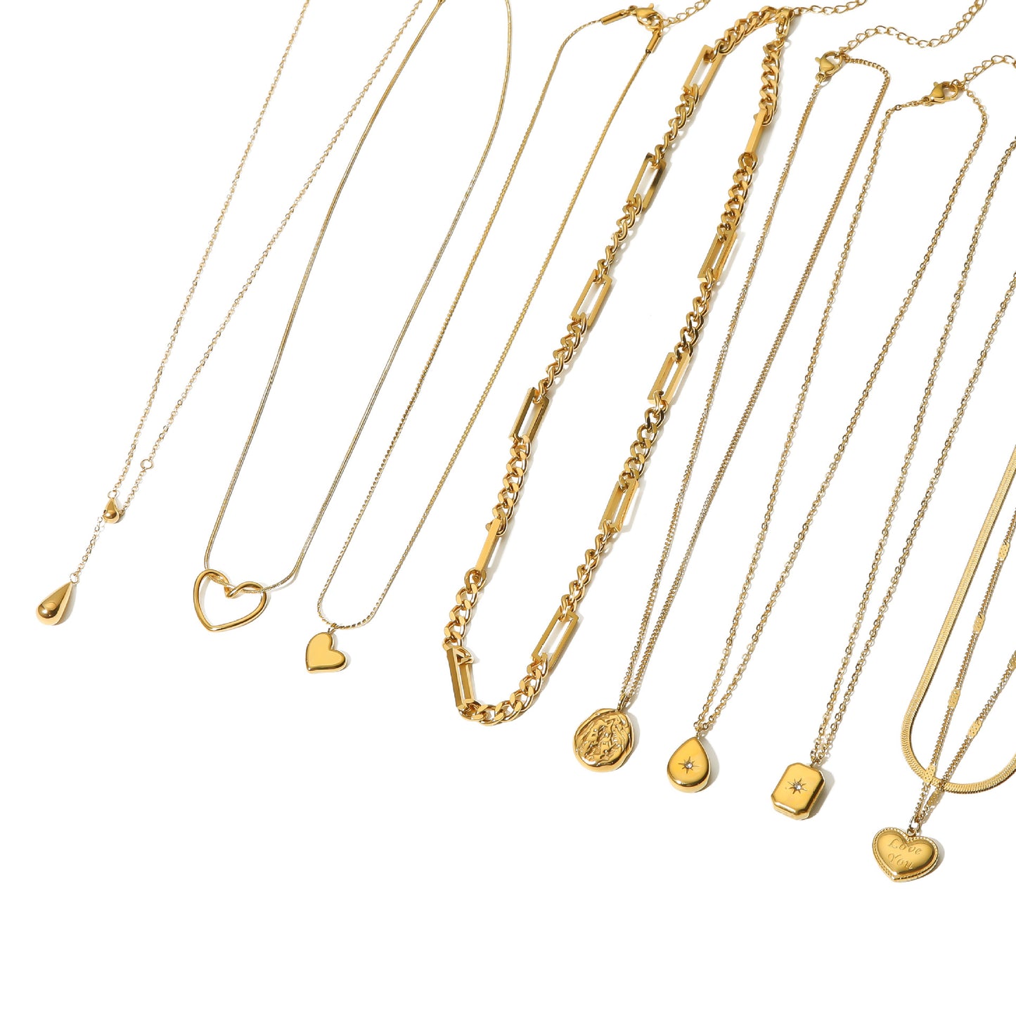1105# Special-shaped love water drop pendant jewelry zircon lava necklace jewelry for women