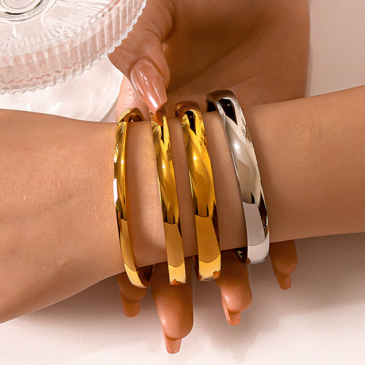 1203# Stainless steel extremely simple bracelet best-selling hot-selling high-end electroplated smooth stainless steel bracelet