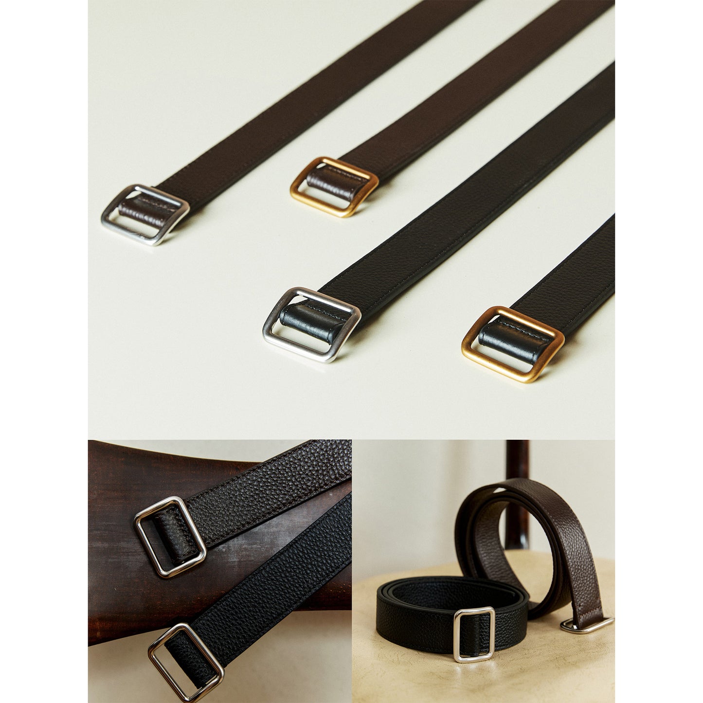 #2001 Minimalist Buckle Leather Belt Collection