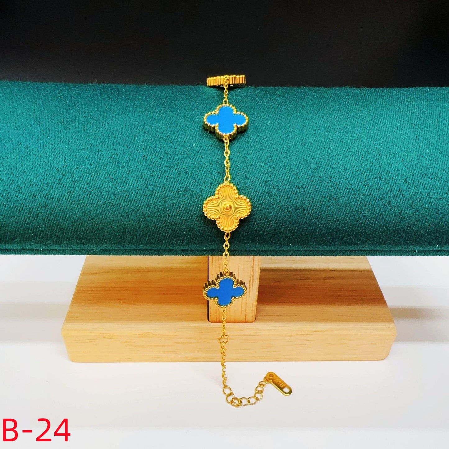 906# Stainless Steel Clover Bracelet【Colorful Five Clovers, B-20 to B-25】