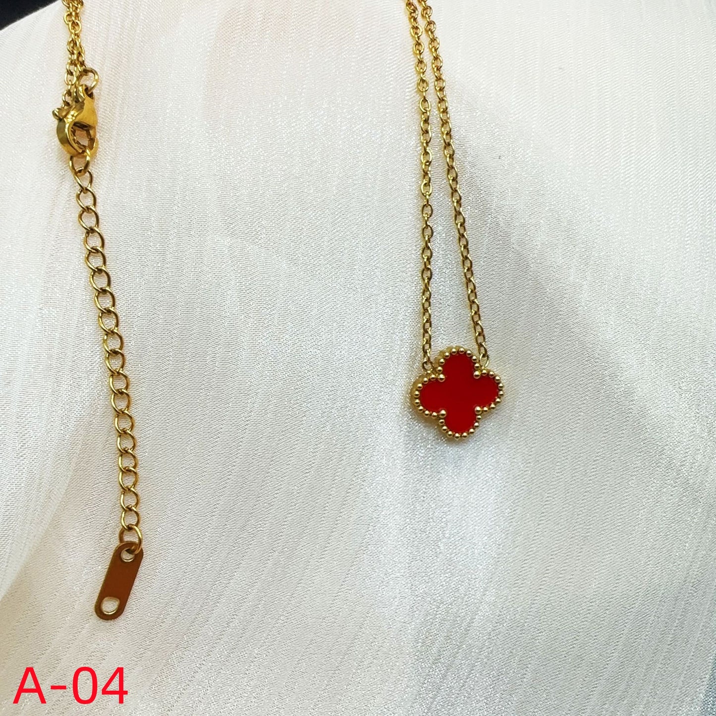 901# Stainless Steel Clover Necklace【One Clover, A-01 to A-08】