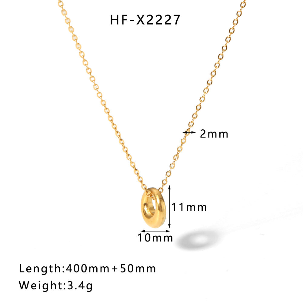 1107# Stainless steel heart-shaped pearl shell necklace women's light luxury tassel necklace jewelry