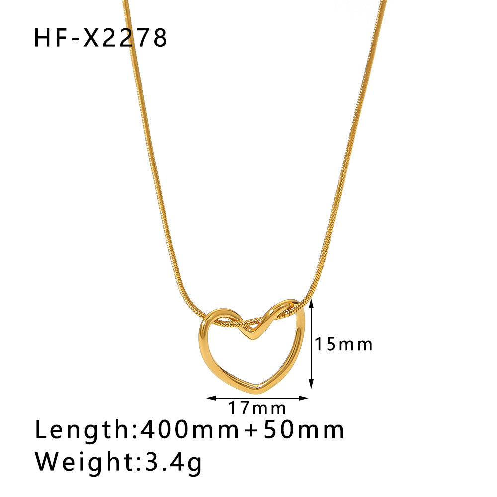 1105# Special-shaped love water drop pendant jewelry zircon lava necklace jewelry for women