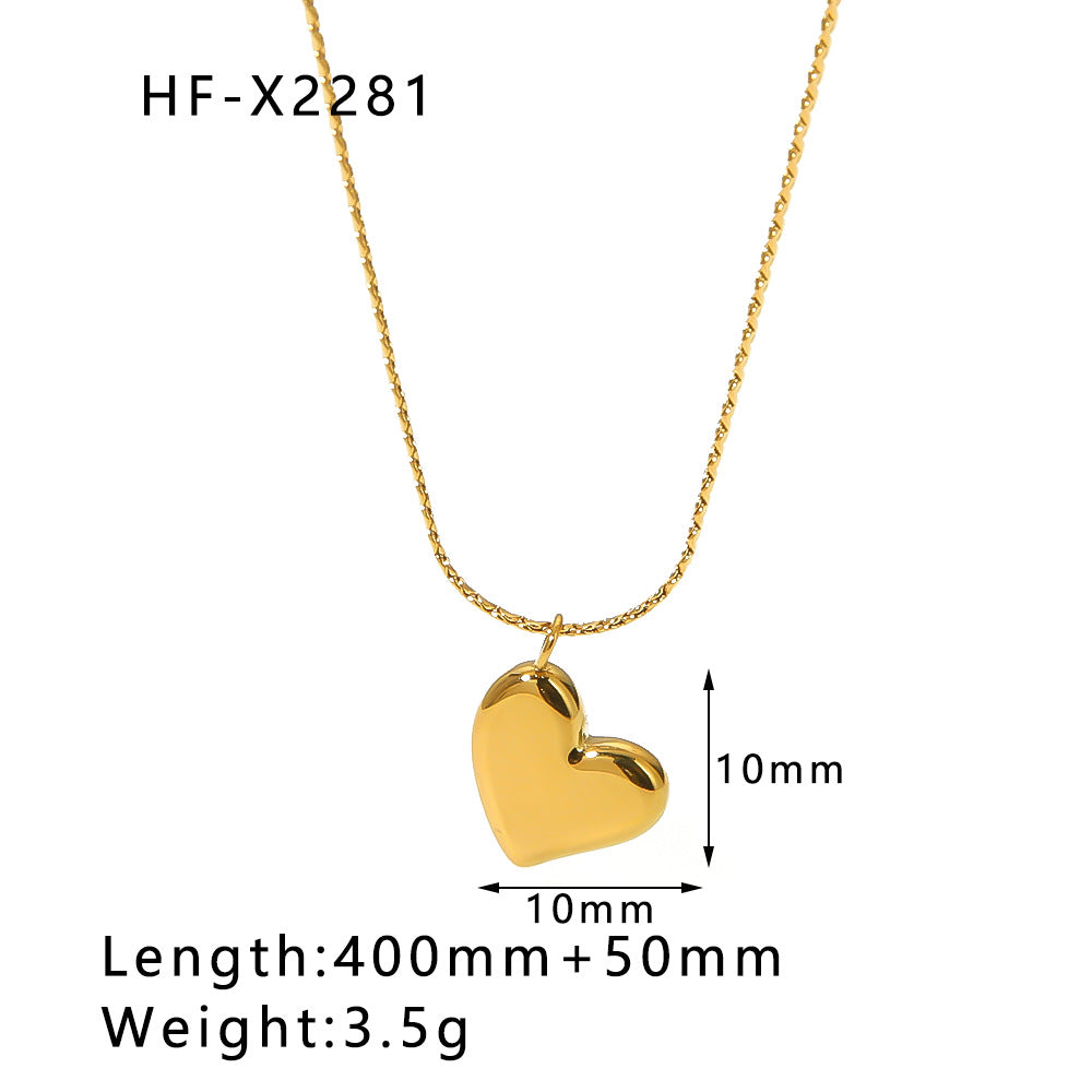 1105# Special-shaped love water drop pendant jewelry zircon lava necklace jewelry for women