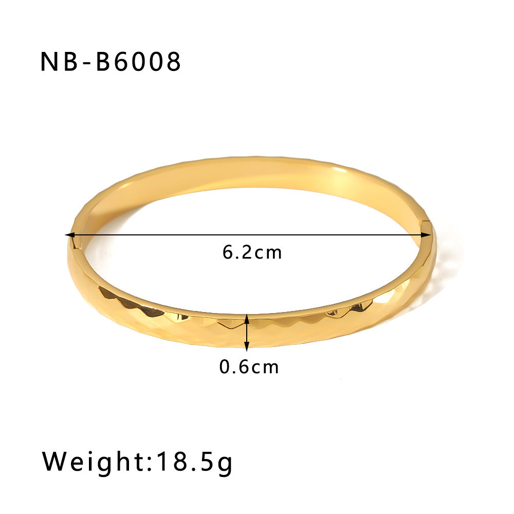 1209# Hot selling new zircon bracelet, Roman numerals, rhombus pattern jewelry, five-pointed star, stainless steel, real gold-plated hand jewelry