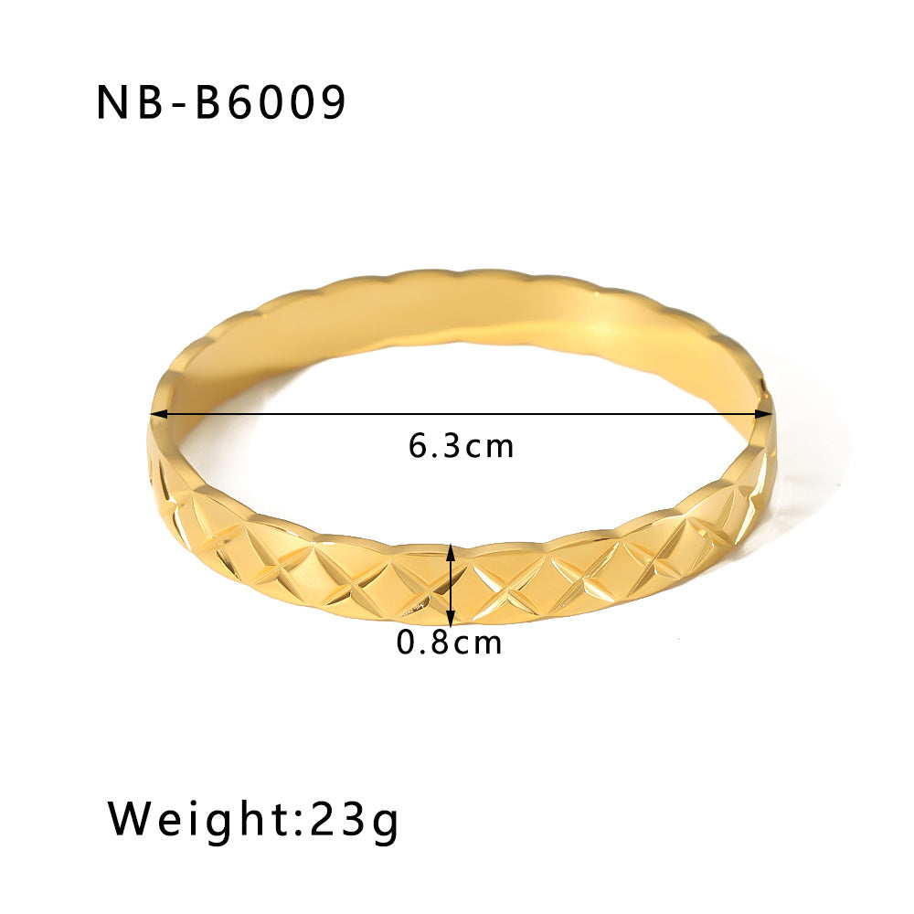 1209# Hot selling new zircon bracelet, Roman numerals, rhombus pattern jewelry, five-pointed star, stainless steel, real gold-plated hand jewelry