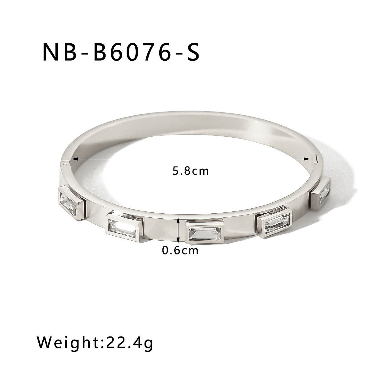 1210# French literary retro style non-fading real gold electroplated geometric zircon bracelet 18K waterproof jewelry