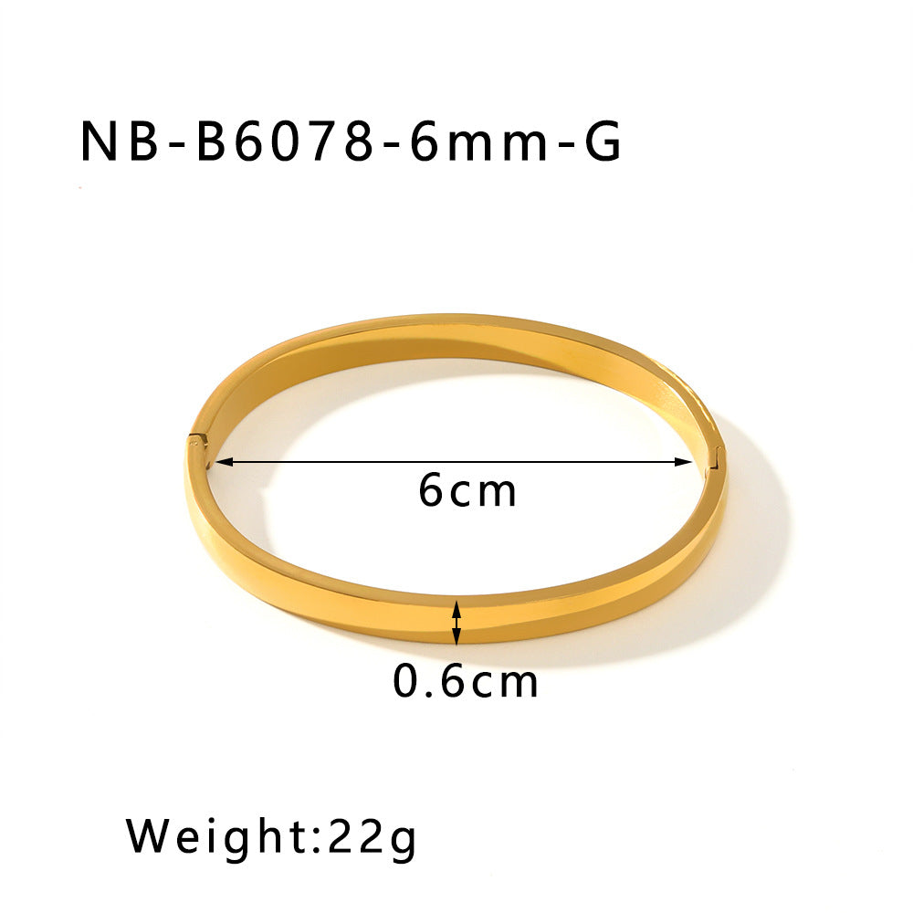 1201# Hot-selling zircon love quadrilateral geometric white zirconium green zirconium titanium steel real gold electroplating color-preserving jewelry bracelet