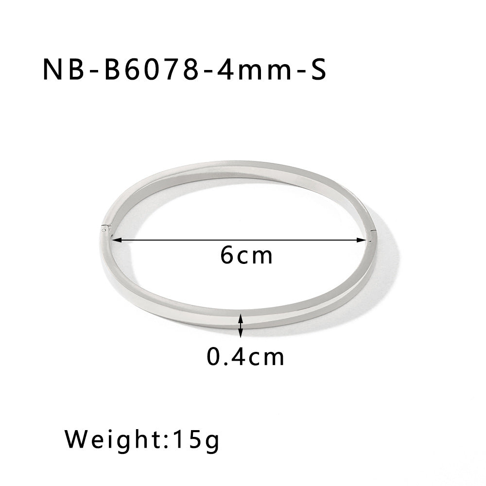 1201# Hot-selling zircon love quadrilateral geometric white zirconium green zirconium titanium steel real gold electroplating color-preserving jewelry bracelet