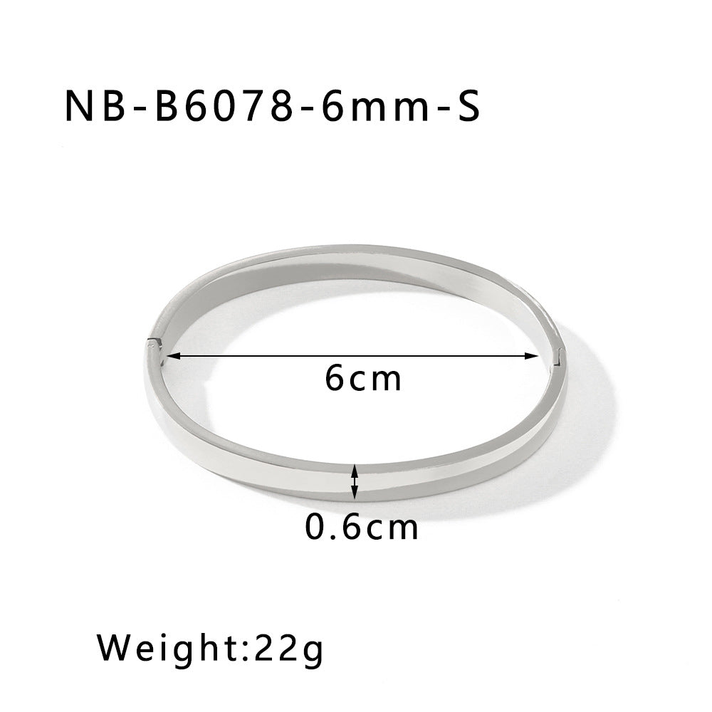 1201# Hot-selling zircon love quadrilateral geometric white zirconium green zirconium titanium steel real gold electroplating color-preserving jewelry bracelet