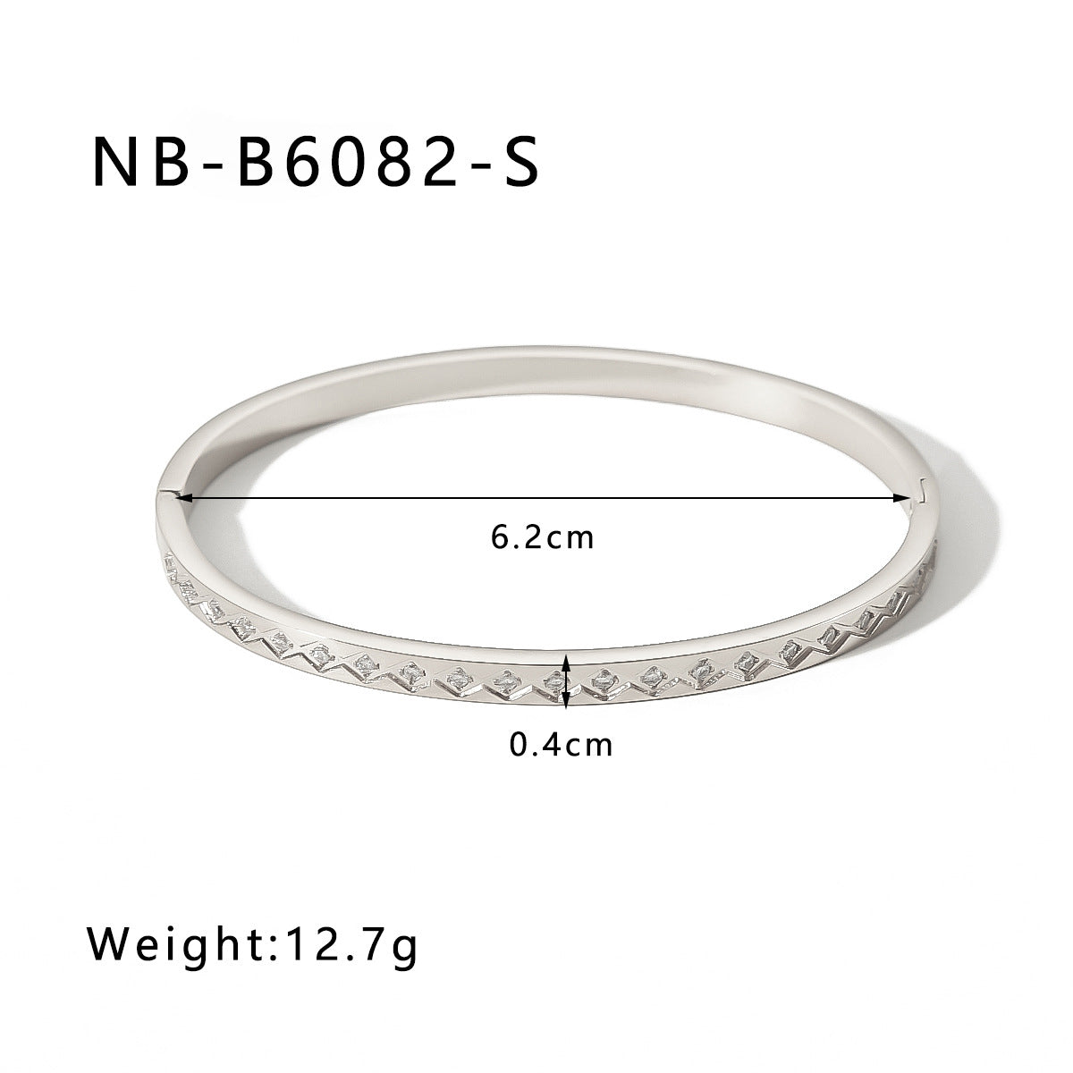 1201# Hot-selling zircon love quadrilateral geometric white zirconium green zirconium titanium steel real gold electroplating color-preserving jewelry bracelet