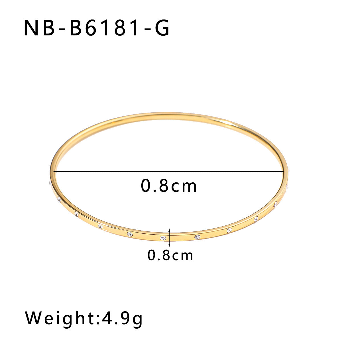 1212# New stainless steel 18k gold plated bracelet geometric buckle open bracelet inlaid with crystal bracelet