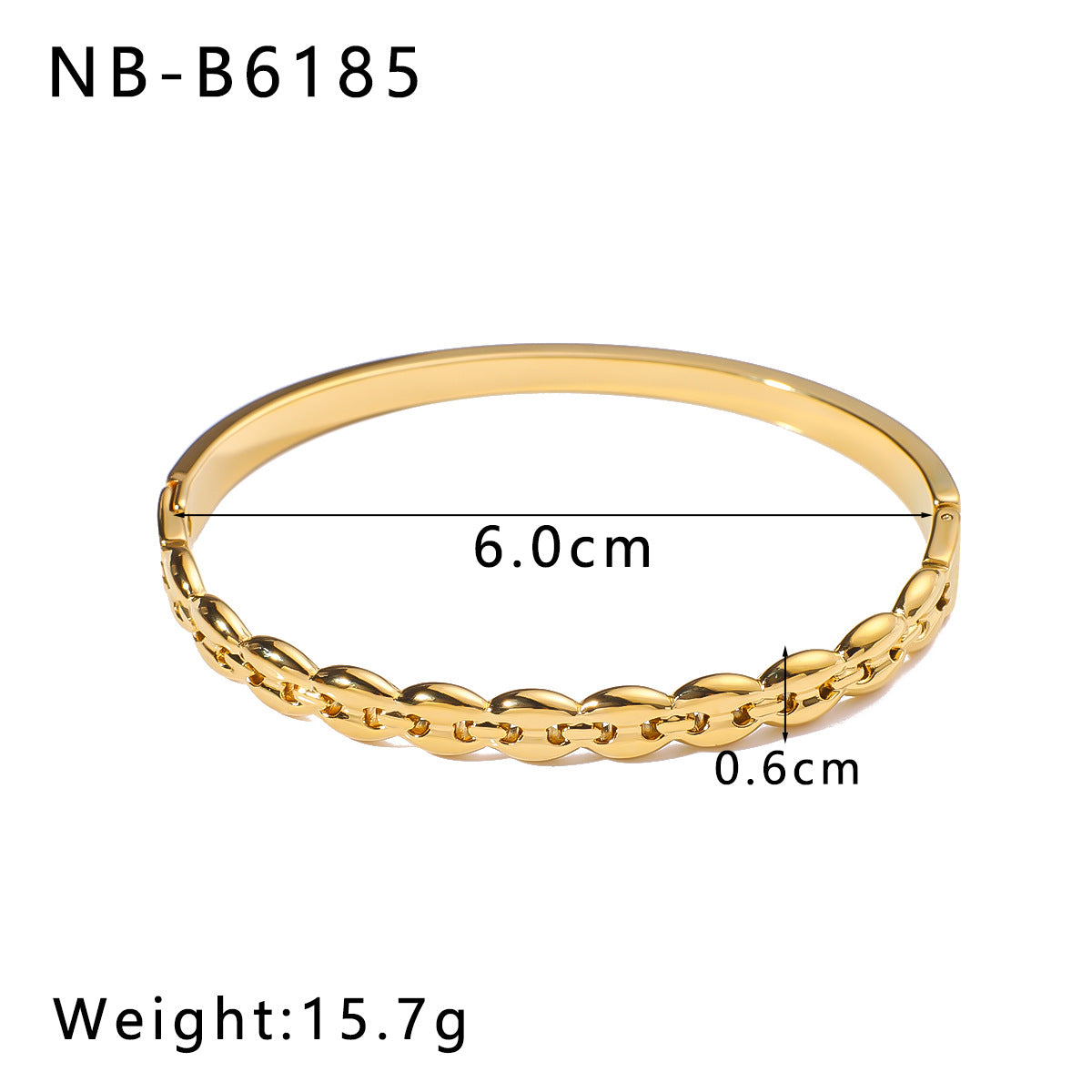 1212# New stainless steel 18k gold plated bracelet geometric buckle open bracelet inlaid with crystal bracelet