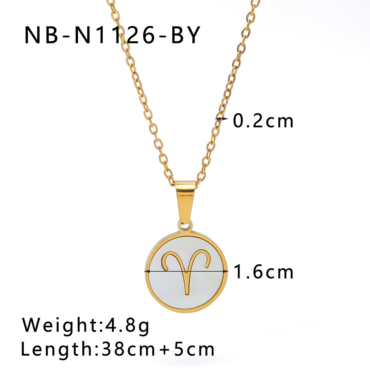 1104# Fashion trend retro temperament 12 constellations white seashell pendant titanium steel necklace women's jewelry