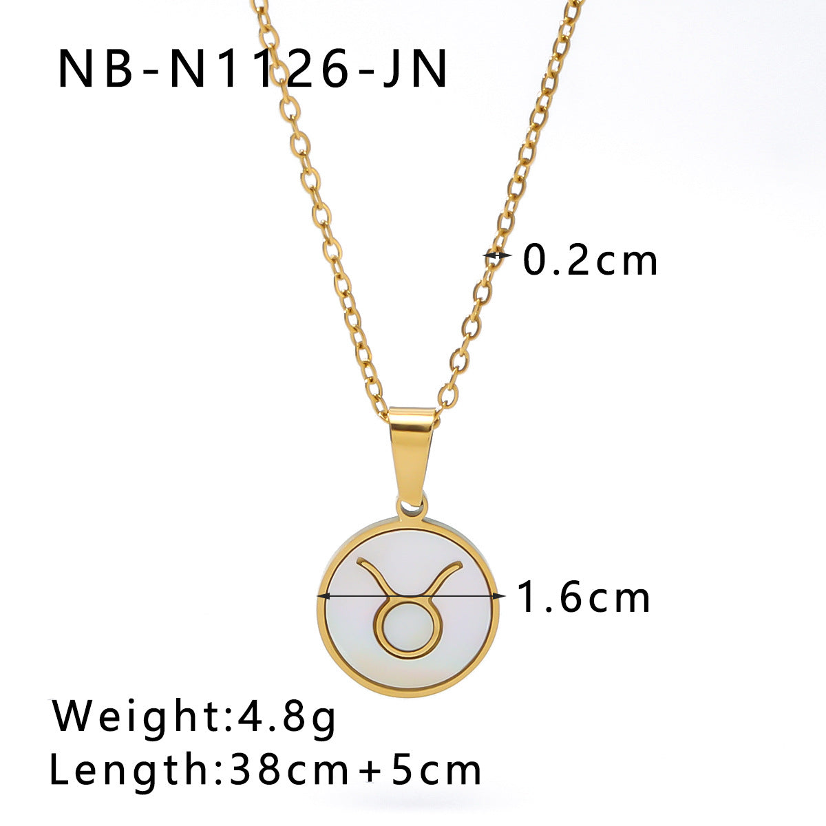 1104# Fashion trend retro temperament 12 constellations white seashell pendant titanium steel necklace women's jewelry
