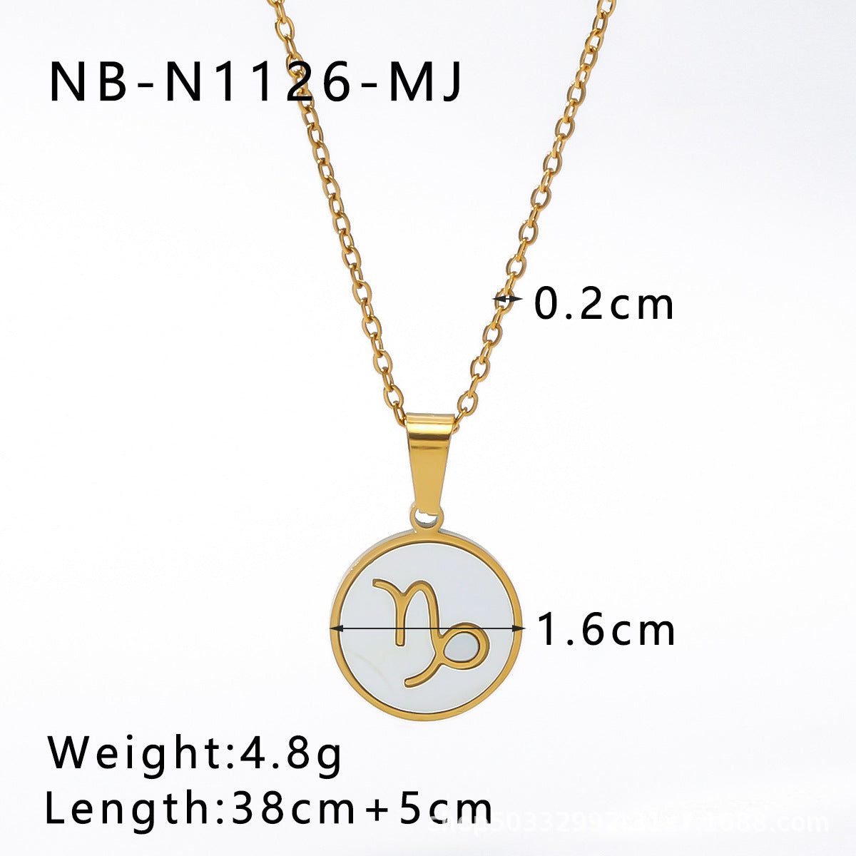 1104# Fashion trend retro temperament 12 constellations white seashell pendant titanium steel necklace women's jewelry