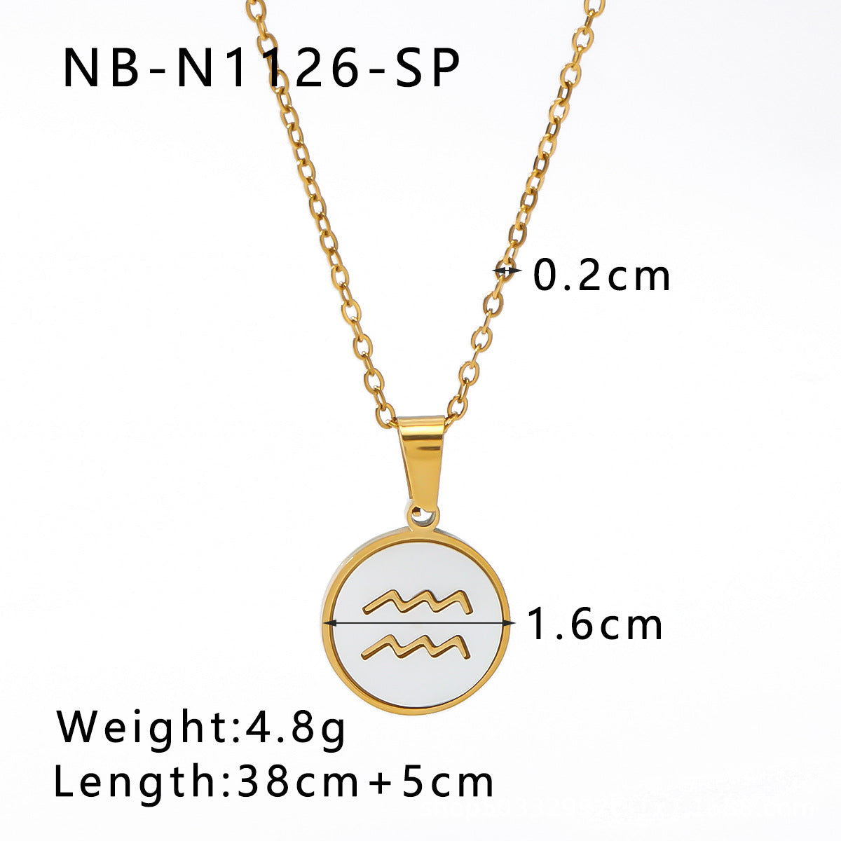 1104# Fashion trend retro temperament 12 constellations white seashell pendant titanium steel necklace women's jewelry