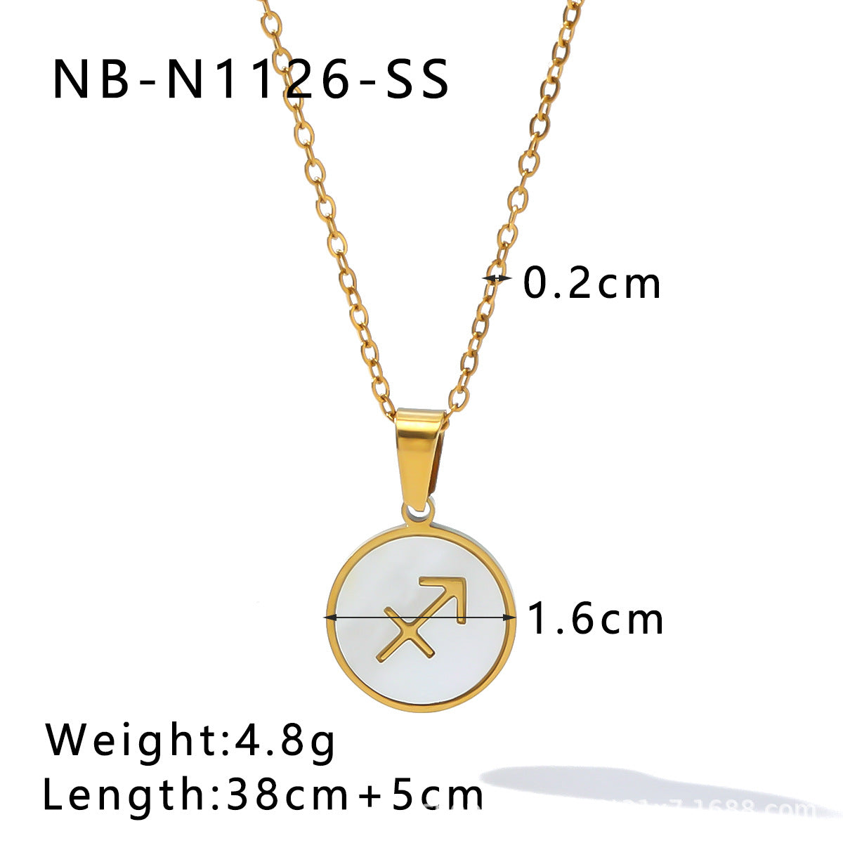 1104# Fashion trend retro temperament 12 constellations white seashell pendant titanium steel necklace women's jewelry