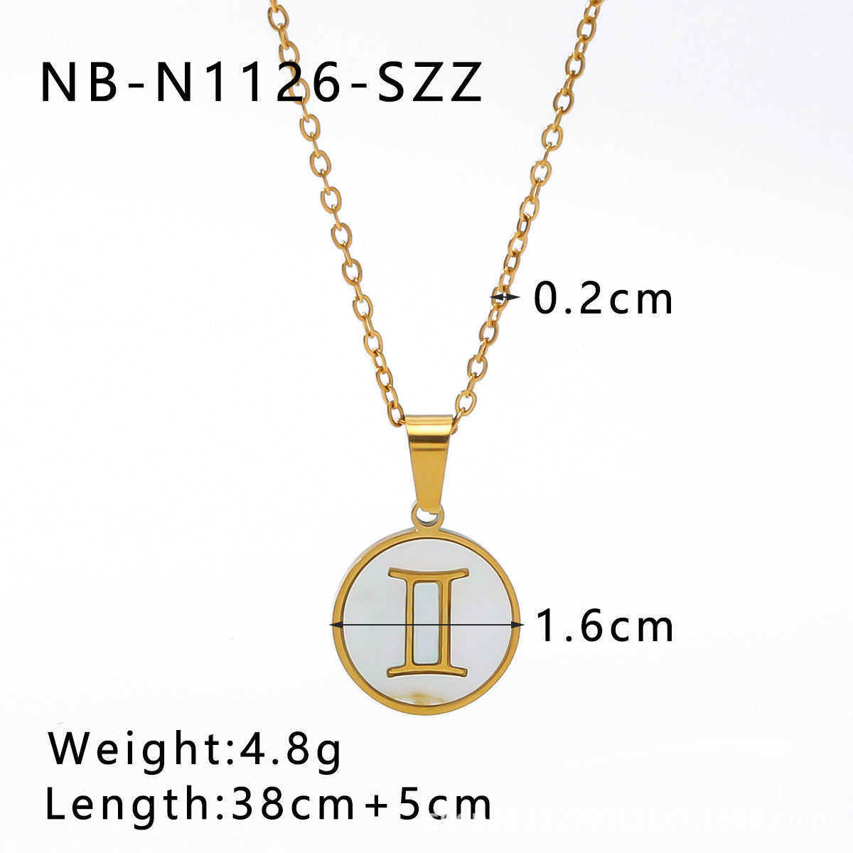 1104# Fashion trend retro temperament 12 constellations white seashell pendant titanium steel necklace women's jewelry