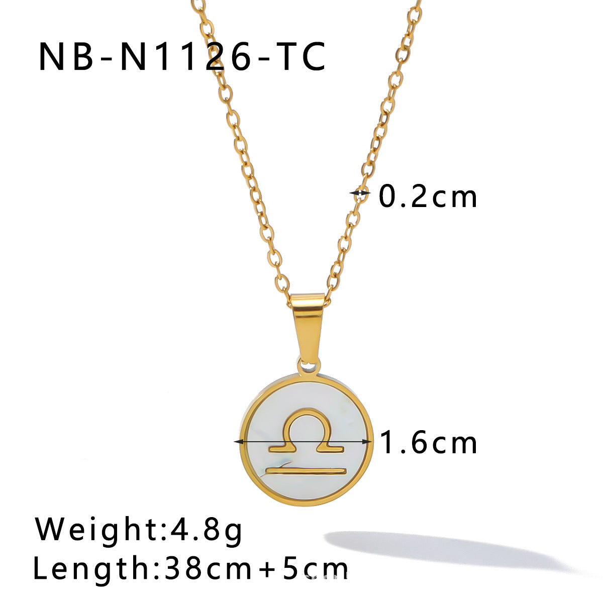 1104# Fashion trend retro temperament 12 constellations white seashell pendant titanium steel necklace women's jewelry