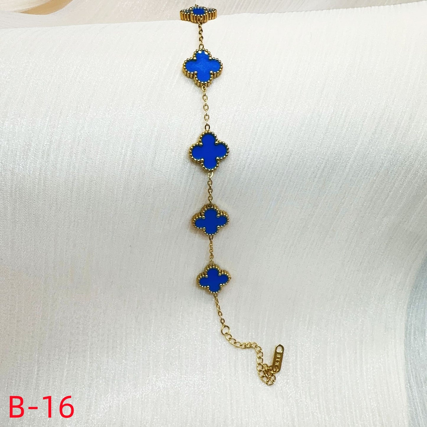 905# Stainless Steel Clover Bracelet【Five Clovers, B-09 to B-19】