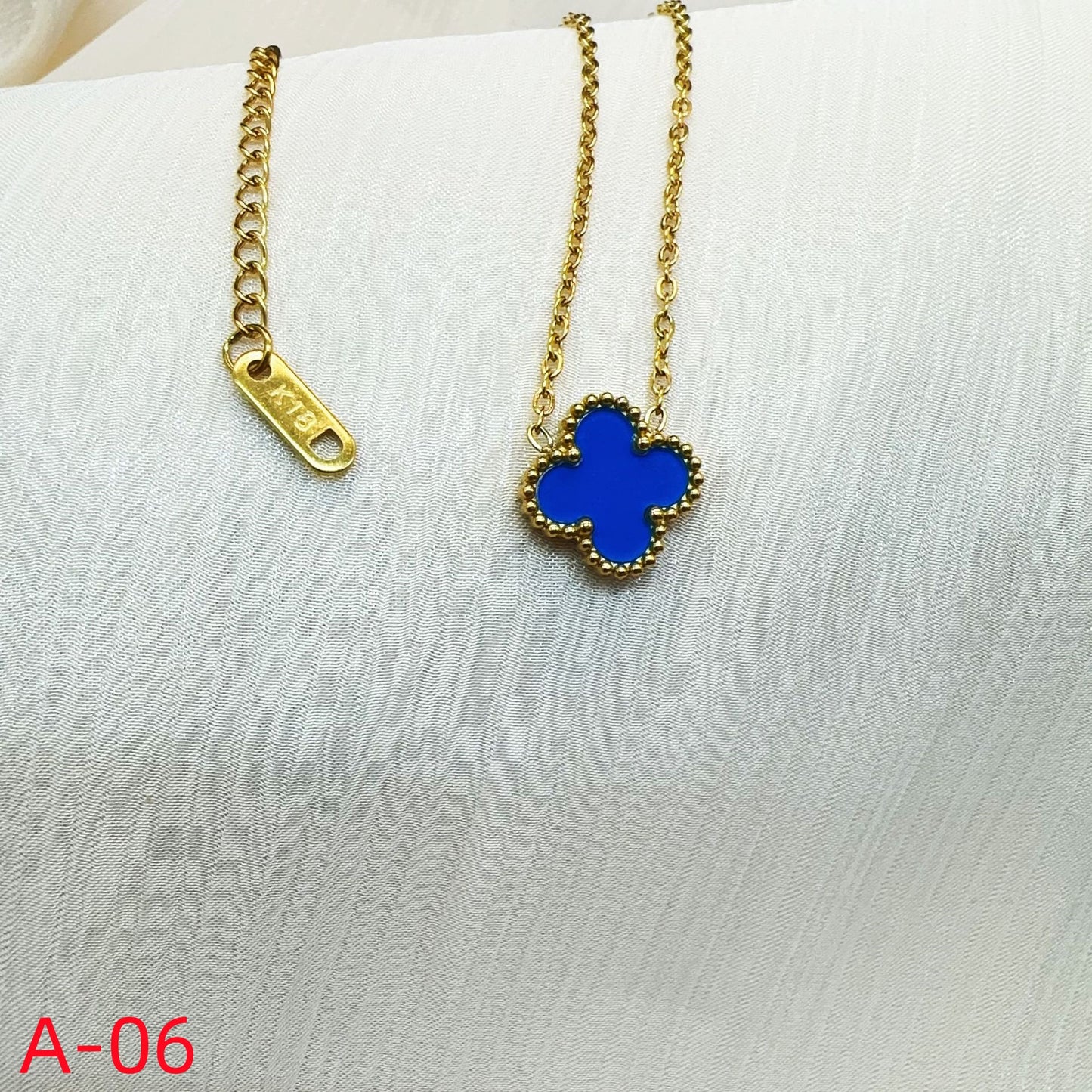 901# Stainless Steel Clover Necklace【One Clover, A-01 to A-08】