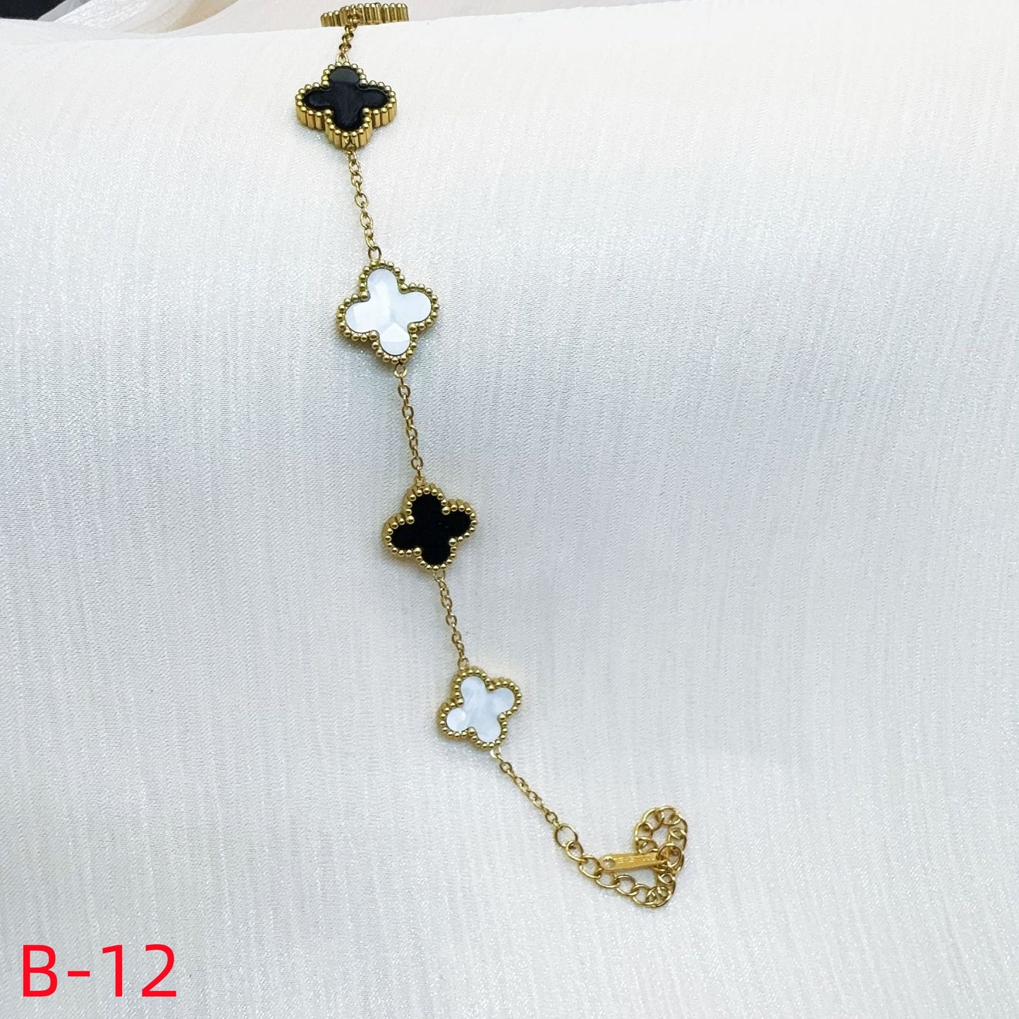 905# Stainless Steel Clover Bracelet【Five Clovers, B-09 to B-19】
