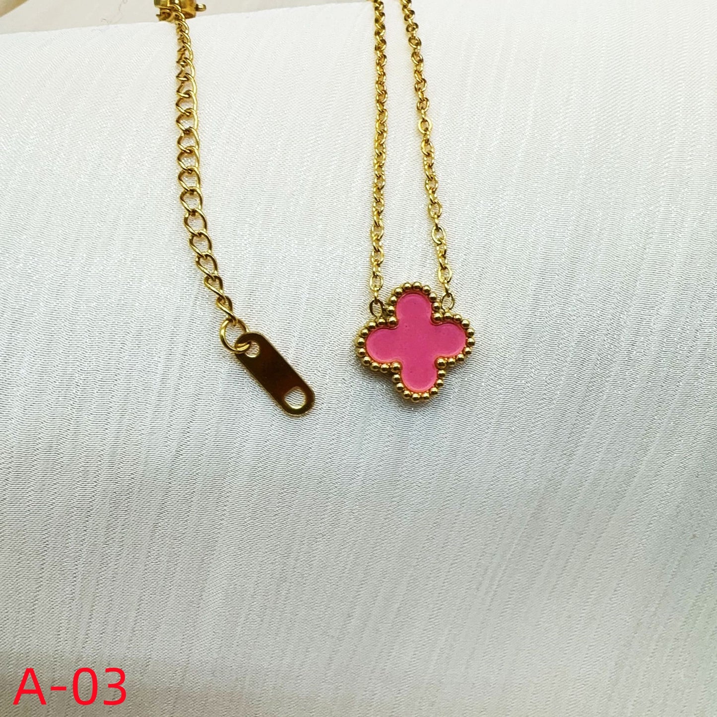 901# Stainless Steel Clover Necklace【One Clover, A-01 to A-08】