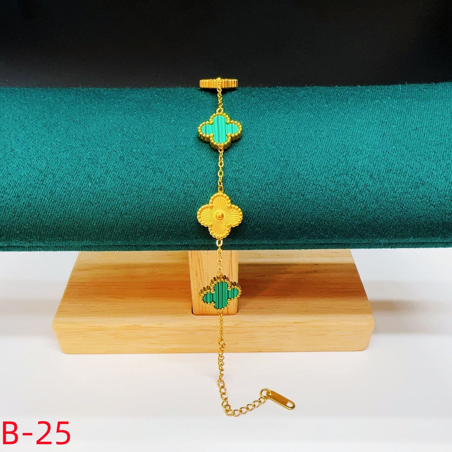 906# Stainless Steel Clover Bracelet【Colorful Five Clovers, B-20 to B-25】